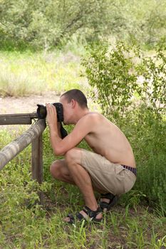 Photographer taking outdoors photos