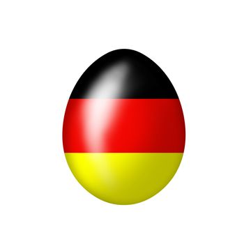 Easteregg with a German flag on a white background