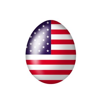 Easteregg with a american flag on a white background