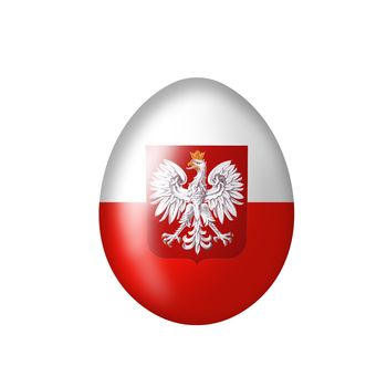 Easteregg with a Poland flag on a white background