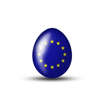 Easteregg with a european flag on a white background