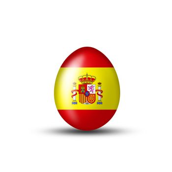 Easteregg with a spanish flag on a white background