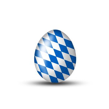 Easteregg with a bavarian flag on a white background