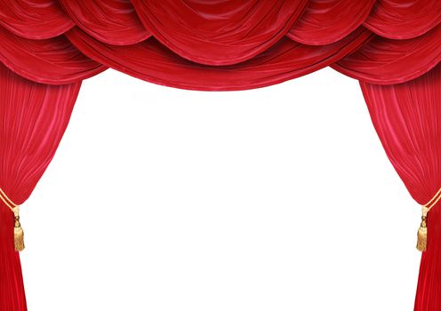 Red curtain of a classical theater 