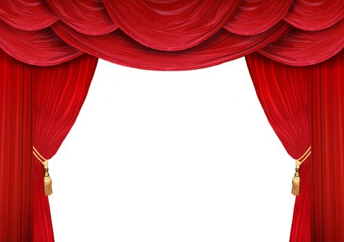 Red curtain of a classical theater 