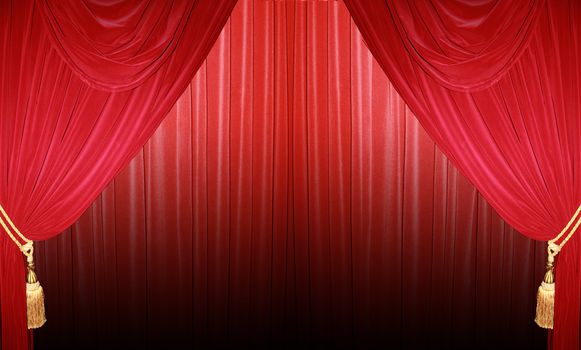 Red curtain of a classical theater 