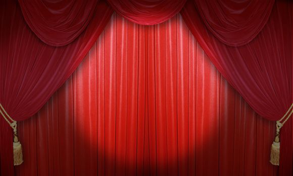 Red curtain of a classical theater 