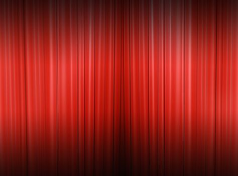 Red curtain of a classical theater 