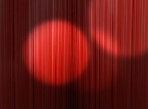 Red curtain of a classical theater 