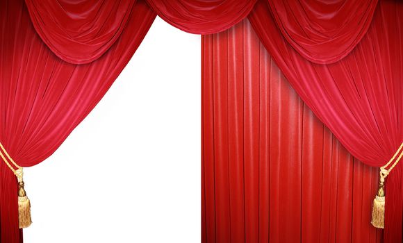 Red curtain of a classical theater 