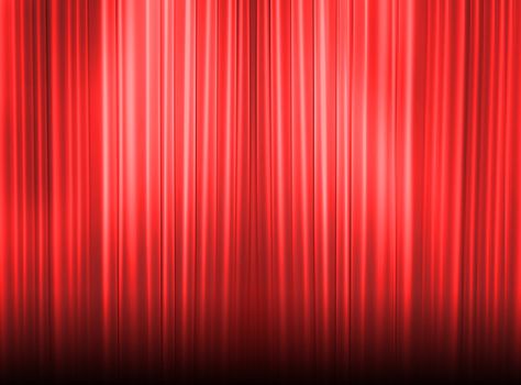 Red curtain of a classical theater 