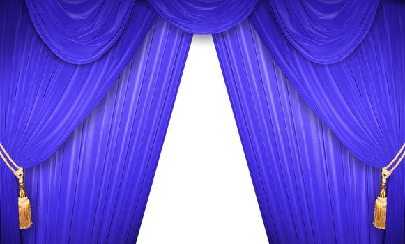 Blue curtain of a classical theater 