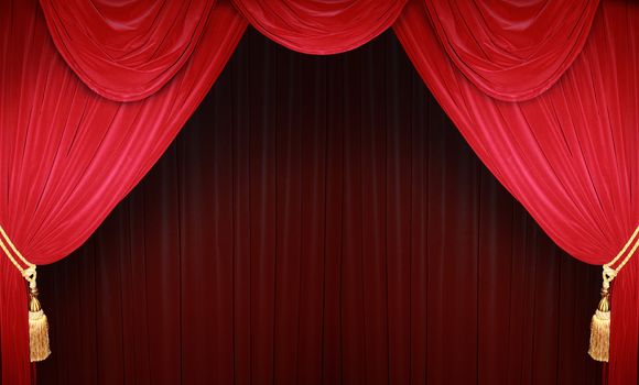 Red curtain of a classical theater 