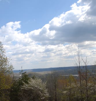 Clouds in the sky during the spring of the year