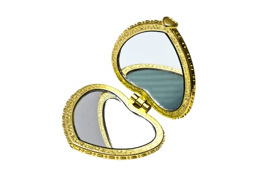Beautiful cosmetic mirror isolated on white background 
