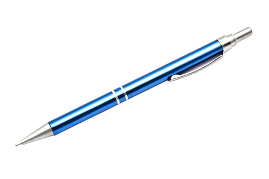 Blue mechanical pencil isolated on white background