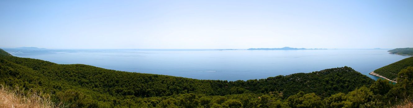 Panoramic view of Korcula and the Adriatic Sea