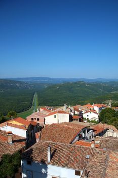 Roof of the houses in the small town of Motovun in Croatia