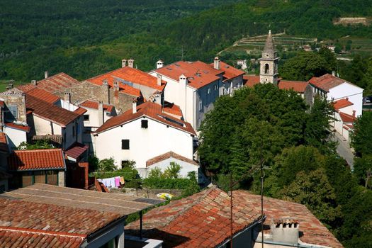Roof of the houses in the small town of Motovun in Croatia
