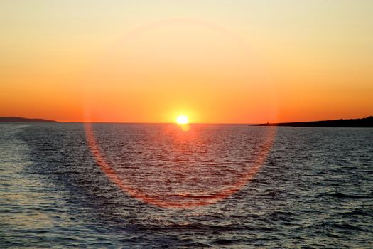 Beautiful sunset on a beach in Croatia