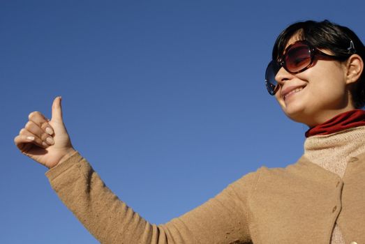 young casual girl portrait in the sun light