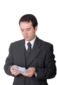 attractive young business man a over white background