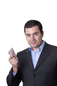 attractive young business man a over white background