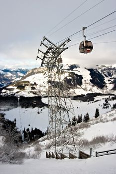 Mountain gondola in Engelberg, Switzerland.