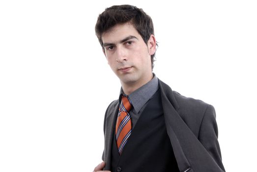 young business man portrait in white background