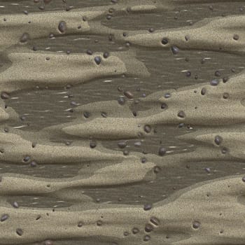 Sandy beach with some stones - seamless tile.
