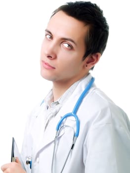 Young doctor with a stethoscope