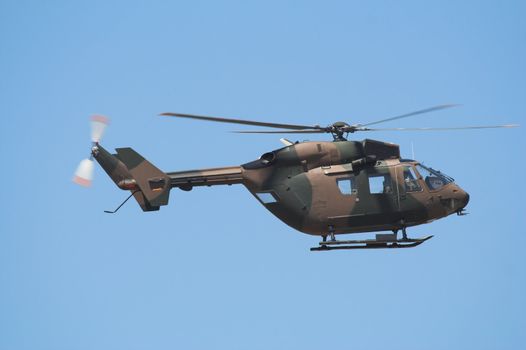 Side profile of an Airforce BK helicopter