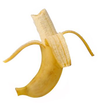 banana bite. It is isolated on a white background
