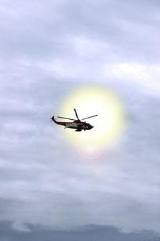 a helicopter on a life rescue mission