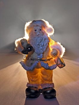 Santa toy backlighted and with smoke