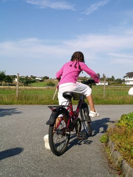 girl from behind biking