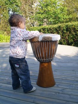 baby drumming