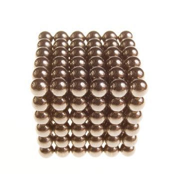 Cube of shiny metallic black balls