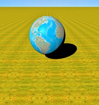 3D world on an infinite green field