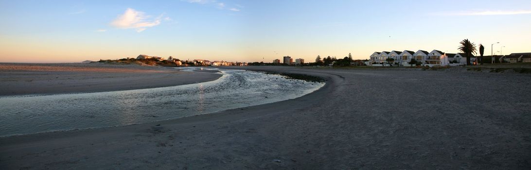 Early in the morning on the beach of cape town