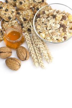 cereal cookies, muesli, honey and nuts