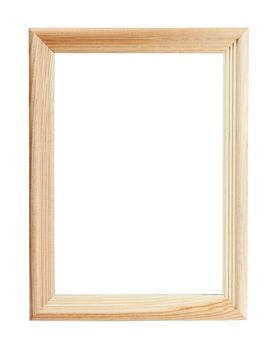 Empty wooden frame isolated over white