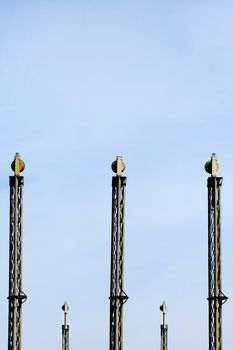 Landing lights in an airport