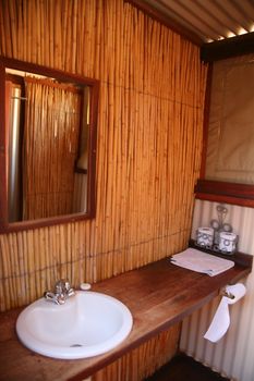 Detail of the bathroom in a lodge in kgalagadi Transfrontier Park - South Africa