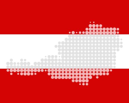 Map and flag of Austria