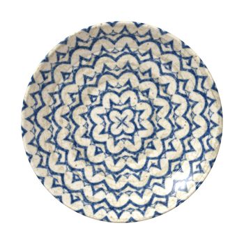 An image of a nice blue pottery plate