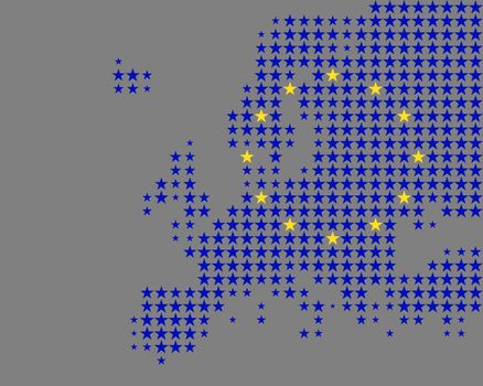 Map and flag of Europe