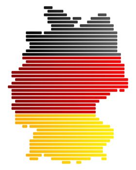 Map and flag of Germany