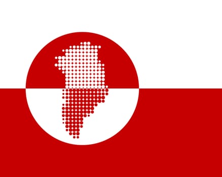 Map and flag of Greenland