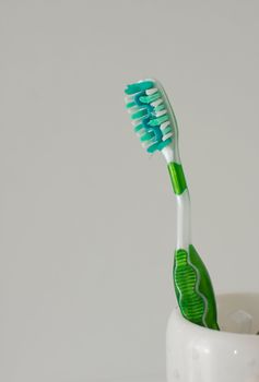 Closeup of a tooth brush